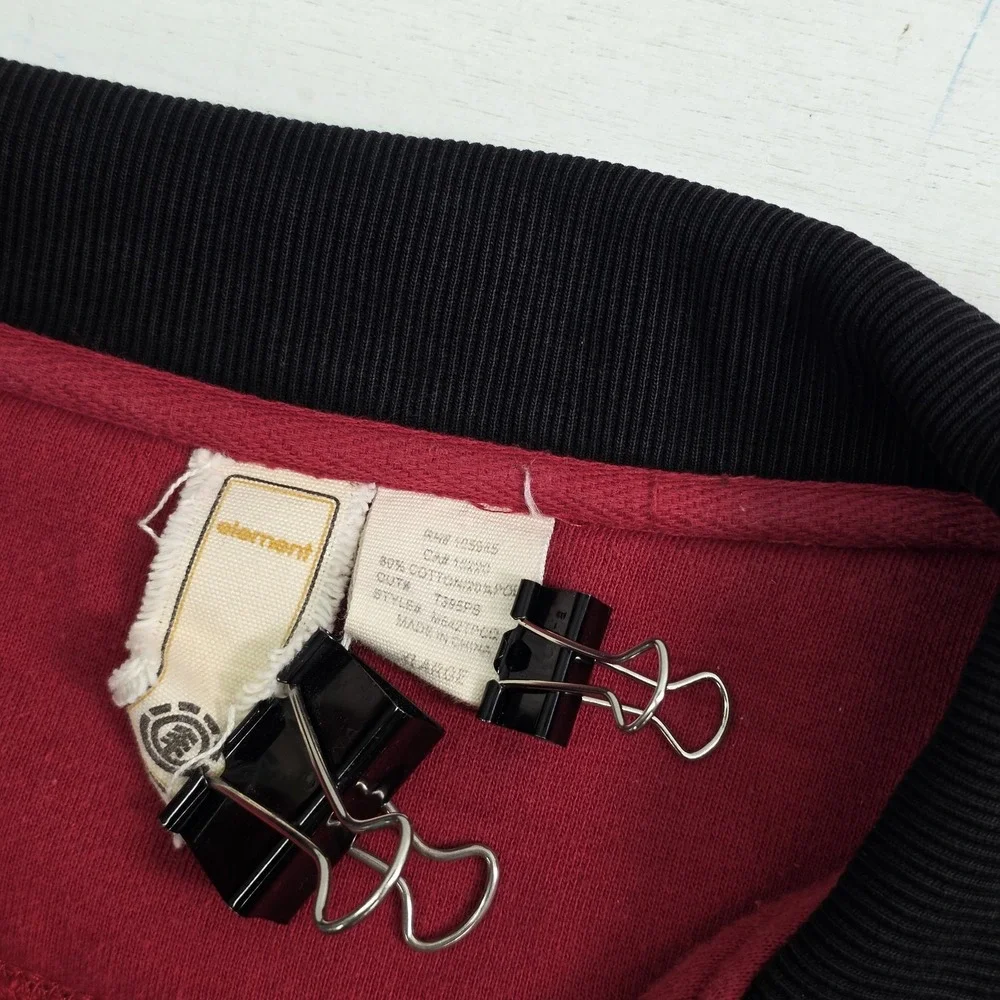 Vintage Element Jacket Red Embroidered‎ Spellout Skater Thumb Holes Men's XL VG